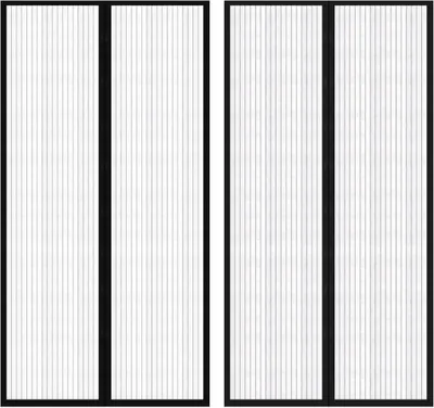 Produktbild von Fliegengitter-Türvorhang 2 Stk. Magnet Schwarz 210x100 cm