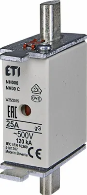 Obrázek produktu pro NH000 25A gG ETI pojistková vložka 004181207