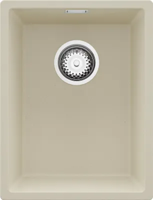 Produktbild von PRIMAGRAN Spülbecken Beige 36x47cm, Granitspüle 1 Becken + Ablauf-Set, Küchenspüle ab 40er Unterschrank - London Slim