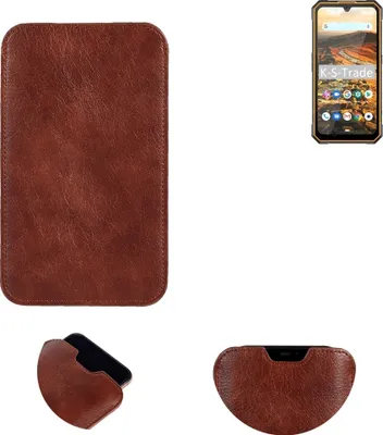 Produktbild von K-S-Trade Schutzhülle Handyhülle kompatibel mit Cubot KingKong 5 Handytasche Kunstleder Sleeve in braun