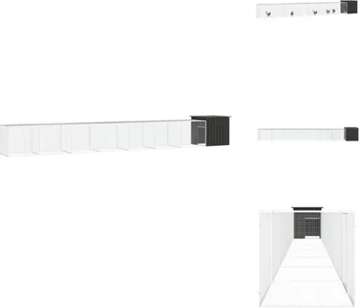 Zdjęcie produktu dla vidaXL Klatka dla kurcząt antracytowa 800x91x100 cm stal ocynkowana - Pomieszczenia i wybiegi dla małych zwierząt