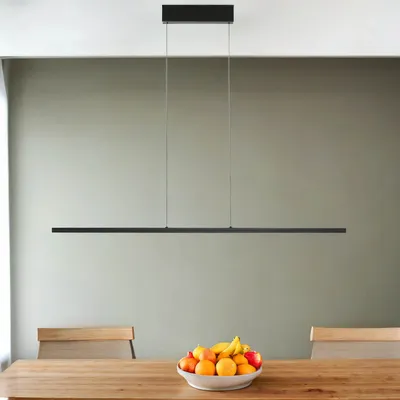 Produktbild von LED Hängelampe Aluminium Metall H: max. 160 cm Schwarz länglich 4000 K neutralweiß 1300 lm Modern