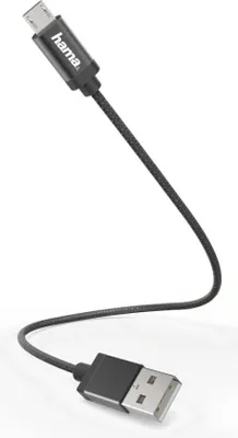 Produktbild von Hama Lade-/Datenkabel, Micro-USB, 0,2 m, Schwarz