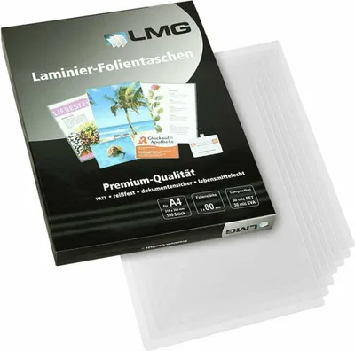 Produktbild von LMG Laminierfolien 80mic MATT - A4 - 100 Stück Laminiertaschen