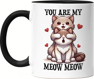 Produktbild von You Are My Meow Meow Verliebte Katzen Tasse Schwarz Katzenliebe Paar Geschenk