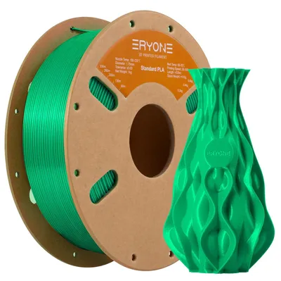 Produktbild von PLA Filament 1,75 mm - Standard PLA 3D Drucker Filament - 1 kg Spule - Geringe Schrumpfung - Für FDM 3D Drucker und 3D Stift - Grün