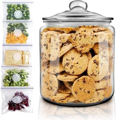 Image de Bocaux en verre hermétiques de 5 800 ml pour la farine, le café et les noix