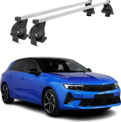 Productafbeelding van Menabo dakdrager basissteun voor Opel Astra L, modeljaren 2021-2025, staal, grijs, 2-delig