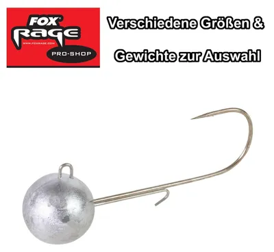 Produktbild von Fox Rage Jigköpfe Round Jigs Jighaken , Größe:3.5g / Gr. 1/0