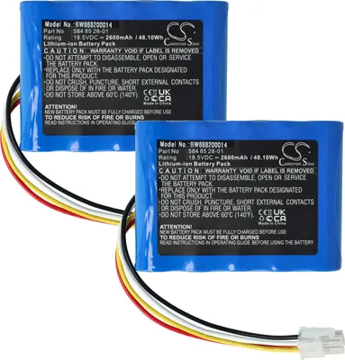 Produktbild von vhbw 2x Akku kompatibel mit Gardena Sileno + R130LiC, Sileno + R160Li, Sileno - R100Li, Sileno City 250 15001 Rasenmäher (2600mAh 18,5V Li-Ion)