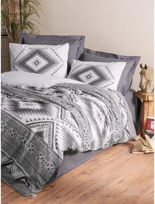 Produktbild von L'Essentiel Linge de Maison, Delos - Anthracite, Ranforce King-Size-Bettbezug-Set (FR), Anthrazit, 100 % BAUMWOLLE RANFORCE, 240 x 220 cm