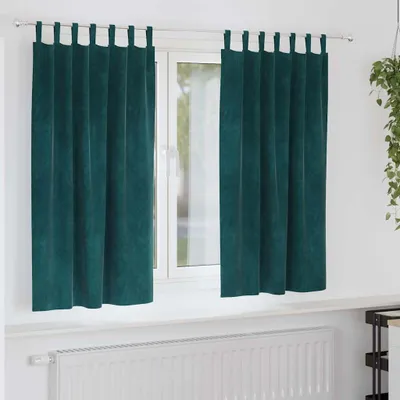 Obrázek produktu pro Zatemňovací závěsy 2 pcs Tmavě zelená 140 x 175 cm samet