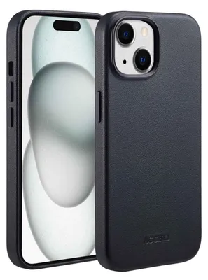 Immagine prodotto di Accezz MagSafe Cover posteriore in pelle per iPhone 15 - Nero onice
