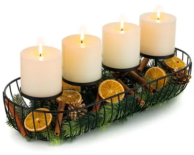 Metall Adventskranz 43 cm schwarz für 4 Stumpenkerzen