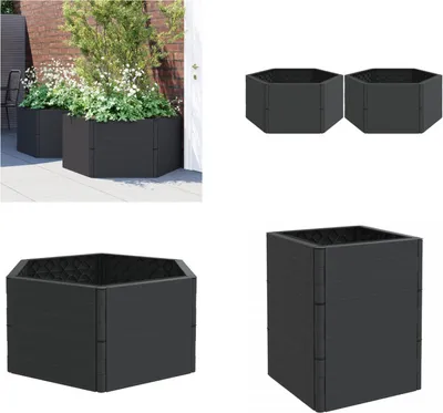 Immagine prodotto di vidaXL Fioriera 2 pz. PP antracite - Fioriera - Fioriera - Fioriere - Vaso da fiori
