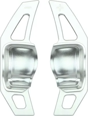 Produktbild von Schaltwippen für VW Beetle Eos Golf 5 6 GTI GTD R R32 Passat CC Polo 5 GTI Scirocco Sharan Tiguan Touareg Touran Jetta DSG Alu Silber Eloxiert Typ-A
