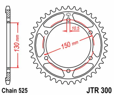 Obrázok produktu pre Reťazové koleso JT 49T 525 JTR300.49