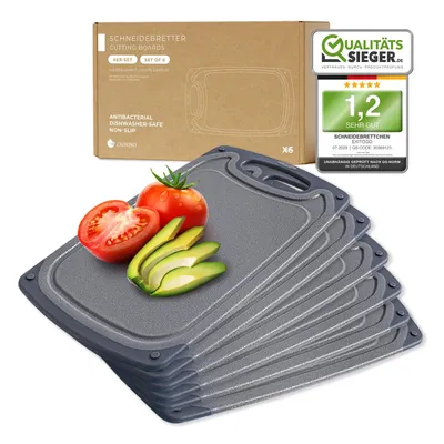 Produktbild von EXITOSO Frühstücksbrettchen - 6er-Set - Kunststoff, spülmaschinenfest & BPA-frei