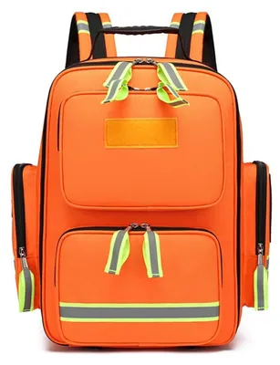 Immagine prodotto di Zaino di emergenza per traumi, kit di pronto soccorso, colore arancione riflettente, grande, dimensioni 41x38x20 cm