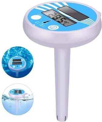 Immagine prodotto di Termometro LCD a energia solare per piscine, vasche idromassaggio e laghetti.