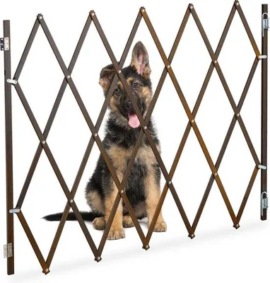 Produktbild von Famanu Hundeschutzgitter aus Bambus - 130 cm breit, 87,5-100 cm hoch, braun