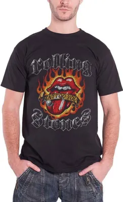 Produktbild von The Rolling Stones - T-Shirt Logo für Herren/Damen Uni RO1485 (XL) (Schwarz)