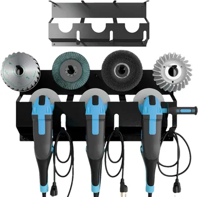 Produktbild von Winkelschleifer-Rack, 3 Bay Winkelschleifer Halter, Garage Wandhalterung für Winkelschleifer, Fräser, Polierer, Schraubendreher