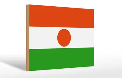 Produktbild von Holzschild Flagge Nigers 30x20cm Flag of Niger