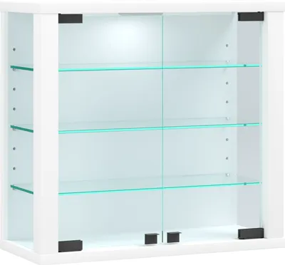 Produktbild von VitrosaS Vitrinenschrank wandhängend 2 Glastüren weiß.
