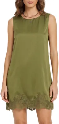Immagine prodotto di Elegante abito da donna in raso, senza maniche e con bordo in pizzo