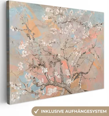 Obrázek produktu pro OneMillionCanvasses® - Obrazy na plátně - Mandlový květ - Umění - Van Gogh - Pastel, Nástěnné umění, Nástěnná dekorace Obývací pokoj, 120x90cm
