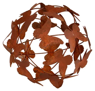Obrázek produktu pro Dekorativní kovová zahradní koule s motýly, 19 cm
