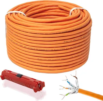 Produktbild von PremiumX 100m CAT 7 Netzwerkkabel Simplex LAN Ethernet Kabel Abisolierer