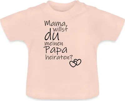 Produktbild von Spreadshirt Mama Willst Du Meinen Papa Heiraten Baby Bio-T-Shirt mit Rundhals, 3-6 Monate, Kristallrosa
