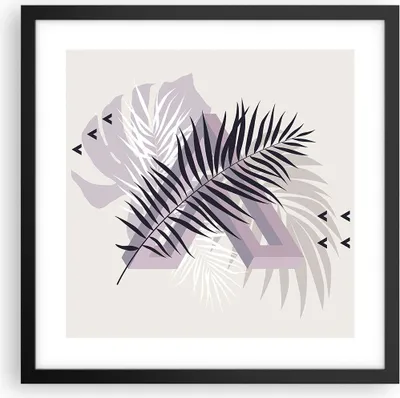 Produktbild von Gerahmtes Poster - Schwarzer Rahmen - Grafiken Blatt Buntstift - 40x40 cm - Wand Bild - Wanddeko - Wandbilder - Kunstposter - Wandposter - Bilderrahmen - Bilder - Kunstdruck - P2BAC40x40-4455