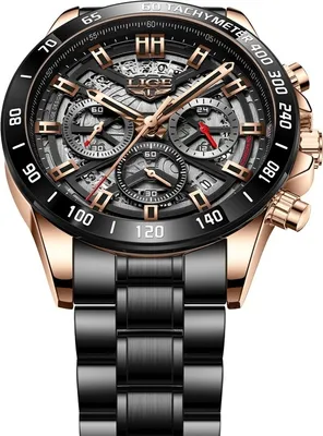 Produktbild von LIGE SE-14652 Herrenuhr Schwarz/Gold – Modern & Elegant KP14652