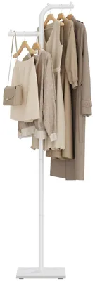 Produktbild von Moderne Metallgarderobe mit Doppelstange und Steinbasis