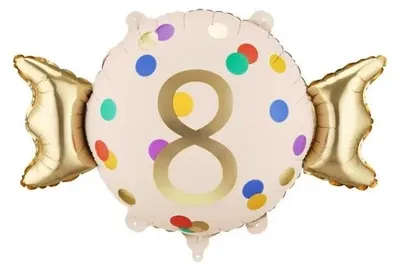 Zdjęcie produktu dla Balon foliowy Cukierek 8 61x37cm - PartyDeco