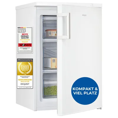 Produktbild von Exquisit Gefrierschrank, 85 Liter, Standgerät, 4-Sterne-Gefrieren, kompakt, platzsparend, GS81-H-010C weiss