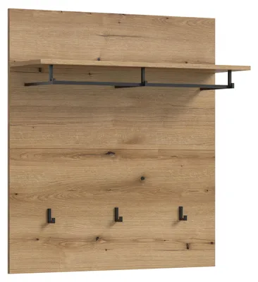 Produktbild von Scout Wandgarderobe 3 Haken 1 Kleiderstange 1 Regal Eiche Nachbildung.