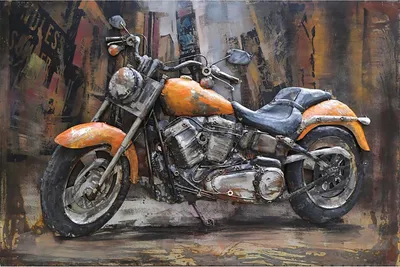 Produktbild von 3D-Metallbild - Motiv: Chopper - 80 x 120cm