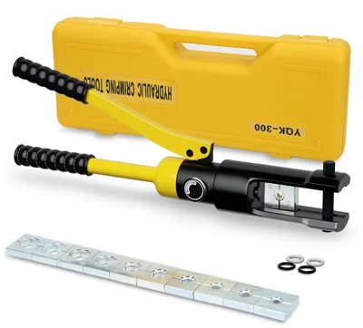 Obrázek produktu pro Kleště na krimpování hydraulické, vhodné pro krimpování kabelových konektorů, měděných trubek, kompozitních trubek a brzdových hadic. Sada ručních kleští