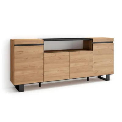 Produktbild von Sideboard, Highboard, 200x35x87cm, 4 Türen, Industriedesign, Eiche farbe
