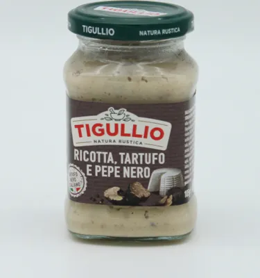 Produktbild von Nudelsauce mit Ricotta, Champignons und schwarzem Pfeffer 185g - Tigullio