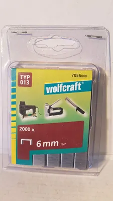 Obrázek produktu pro Wolfcraft Široké sponky do sponkovačky výška 6 mm 2000 ks 7056000