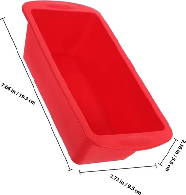 Produktbild von Rote rechteckige Silikon-Kastenform mit Antihaftbeschichtung zum Backen von Brot, Kuchen und Toast
