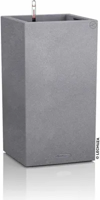 Immagine prodotto di Fioriera LECHUZA CANTO Stone 40 High stone grey | fioriera con sistema di irrigazione | aspetto pietra naturale | 40 x 40 x 76 cm | 13620