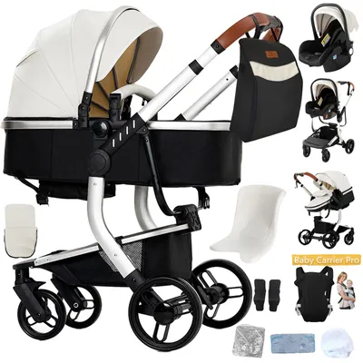 Immagine prodotto di Passeggino per bambini, multifunzione 3-in-1, leggero e portatile, modello X518-BIANCO, modello X518-BIANCO