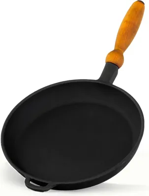 Produktbild von Eisenguss-Pfanne 26cm schwarz unbeschichtet Induktion