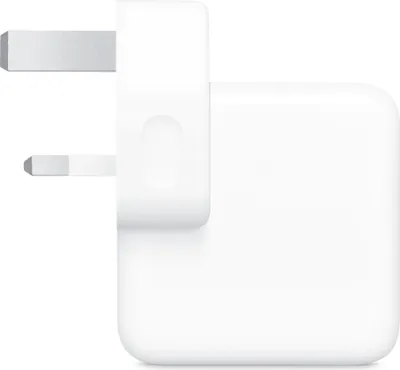 Produktbild von Netzteil mit zwei USB-C-Anschlüssen - 35 W - Typ G - Stecker für das Vereinigte Königreich - Weiß